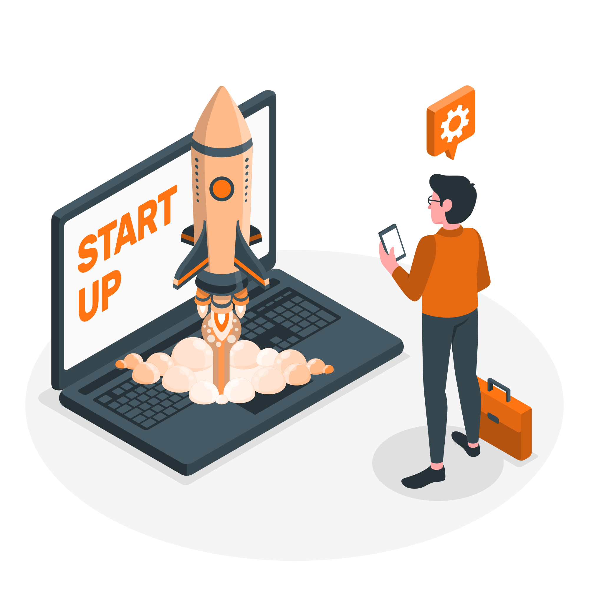 businessman-launching